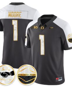 Alternative view of Dakorien Moore Jersey #1 Oregon Ducks 2025 Shoe Duck Stitched