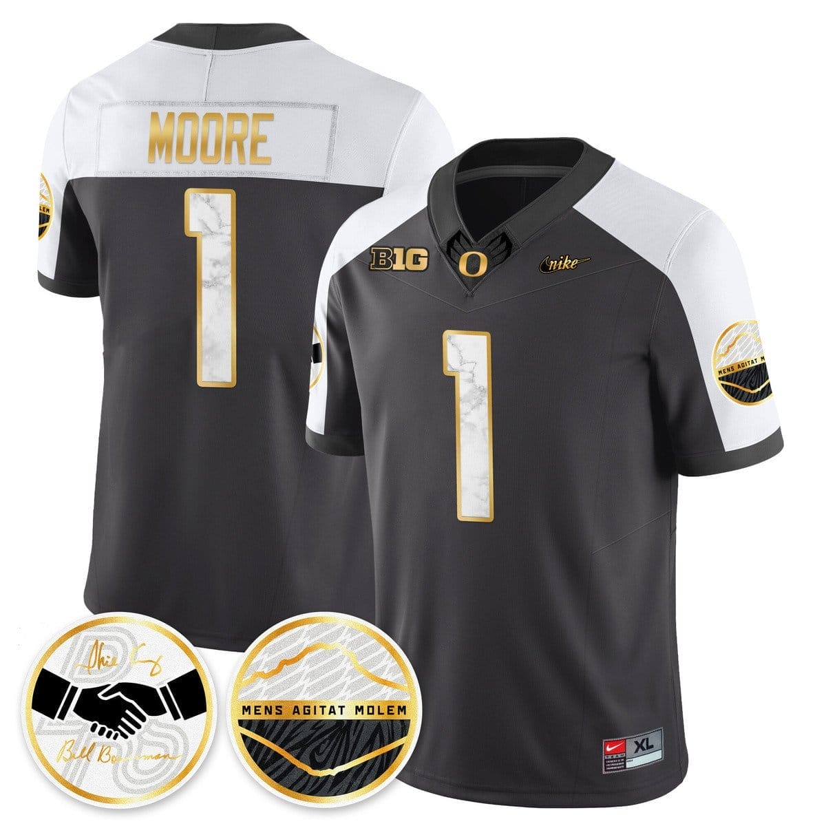 Dakorien Moore Jersey #1 Oregon Ducks 2025 Shoe Duck Stitched - Image 2
