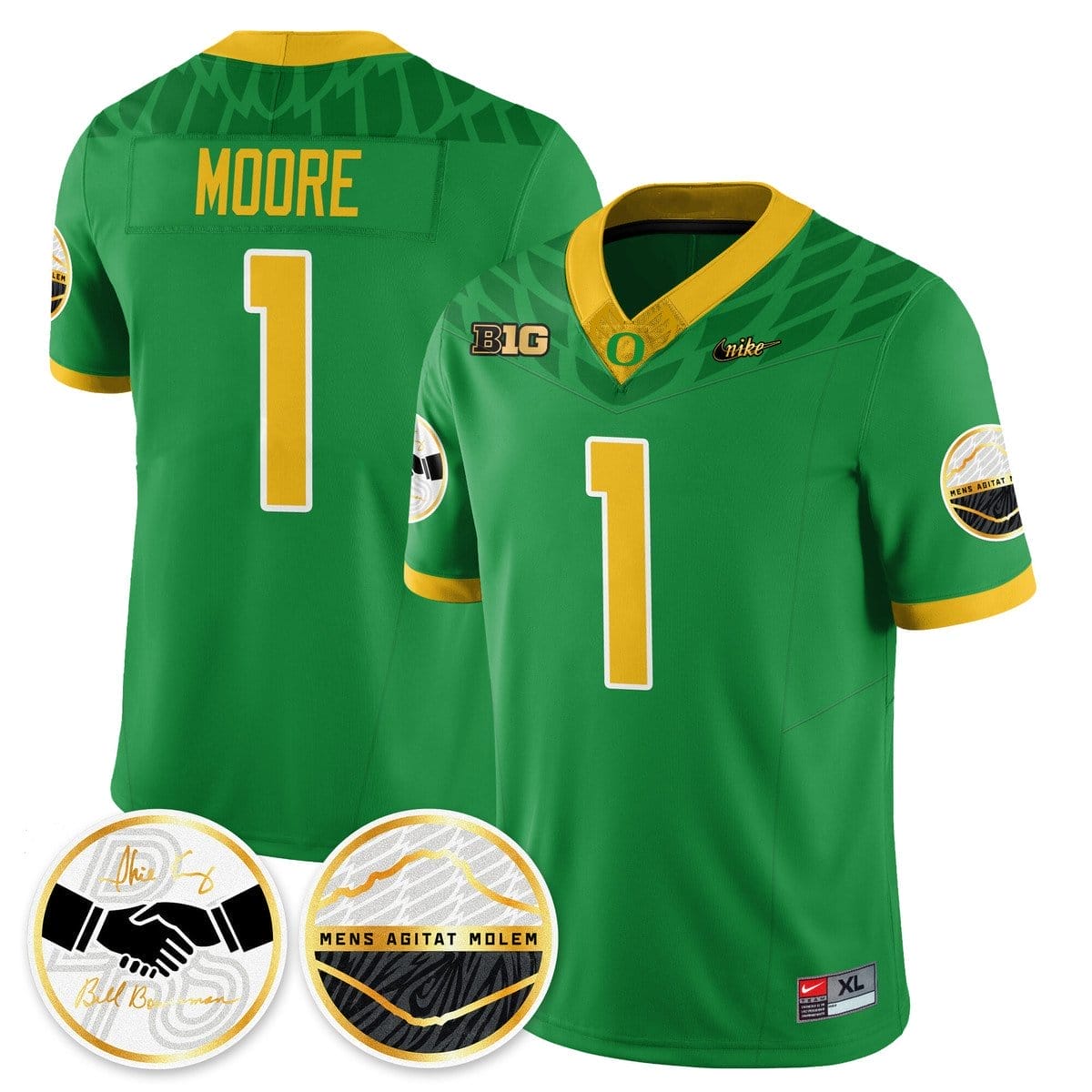 Dakorien Moore Jersey #1 Oregon Ducks 2025 Shoe Duck Stitched - Image 3
