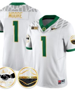 Dakorien Moore Jersey #1 Oregon Ducks 2025 Shoe Duck Stitched