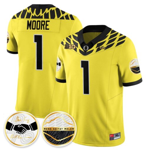 Dakorien Moore Jersey #1 Oregon Ducks 2025 Shoe Duck Stitched - Image 4