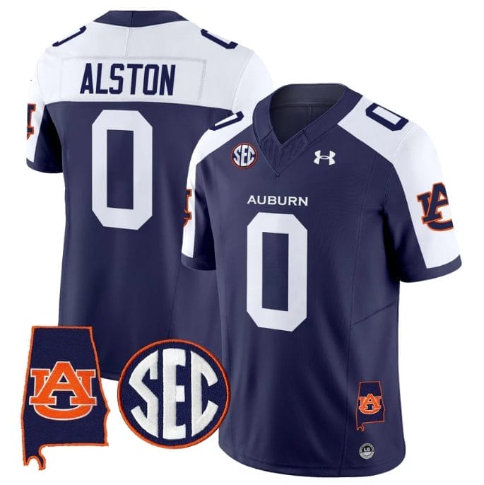 Damari Alston Jersey #0 Auburn Tigers 2025 Alabama Patch Stitched