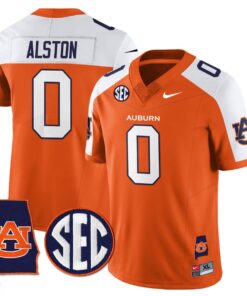 Damari Alston Jersey 0 Auburn Tigers Alabama Patch Vapor Stitched Orange Alter