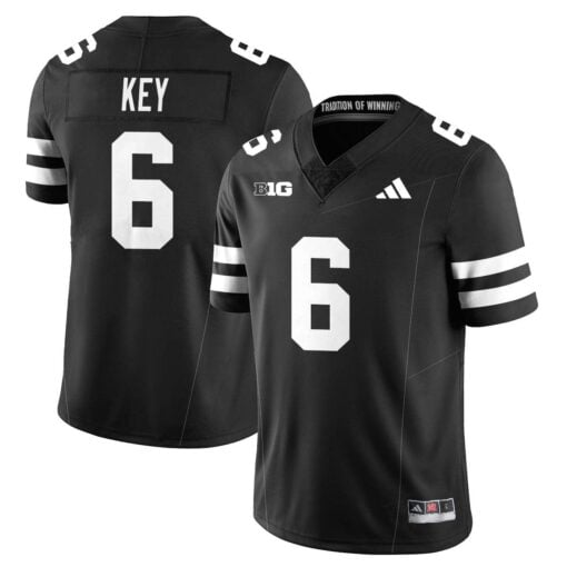 Dane Key Jersey #6 Nebraska Football 2025 Blackout Stitched