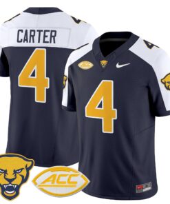 Daniel Carter Jersey 4 Pittsburgh Panthers 2025 Limited Stitched Navy Alter