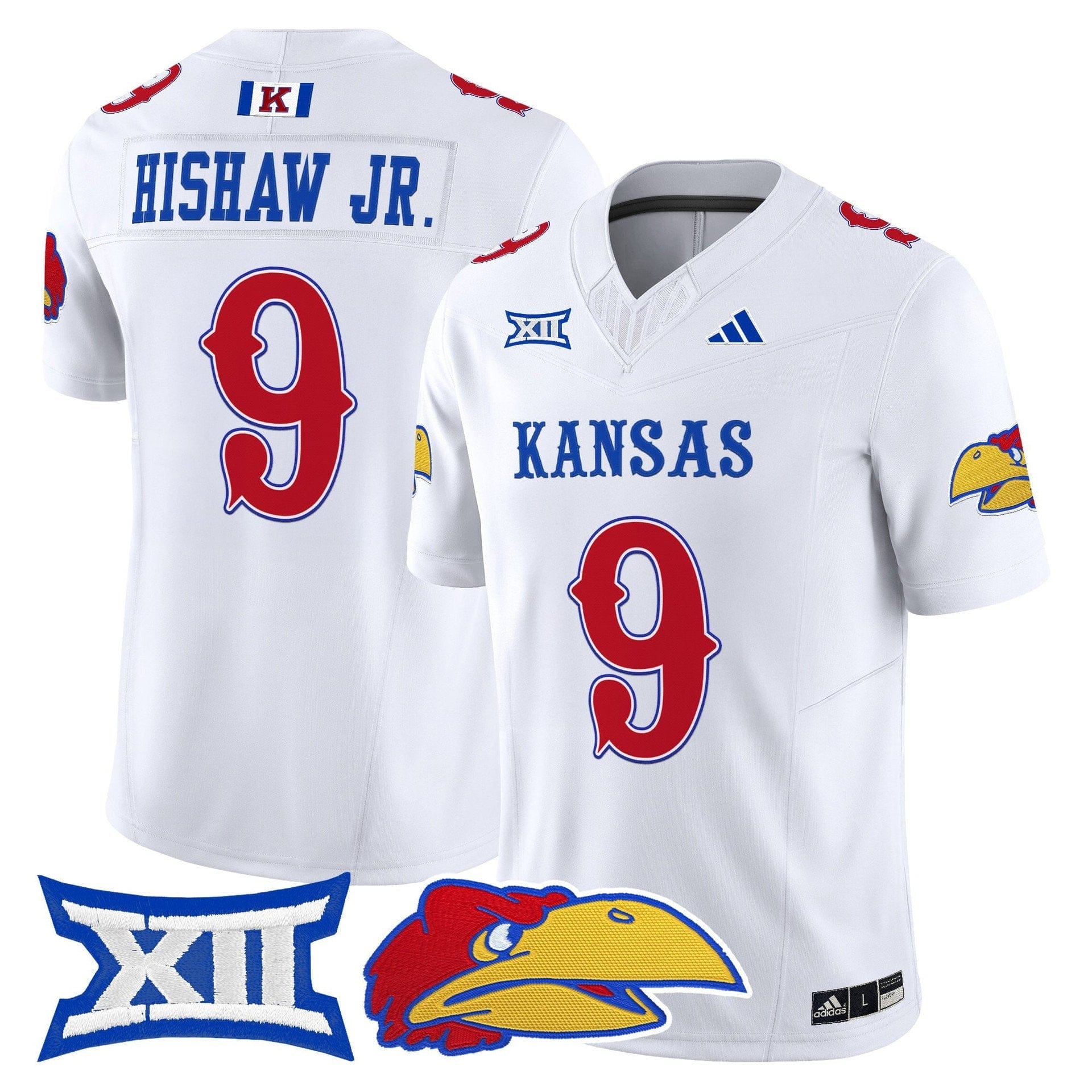 Daniel Hishaw Jr Jersey #9 Kansas Jayhawks 2025 Vapor Limited Stitched 2 Daniel Hishaw Jr Jersey #9 Kansas Jayhawks 2025 Vapor Limited Stitched - Image 2