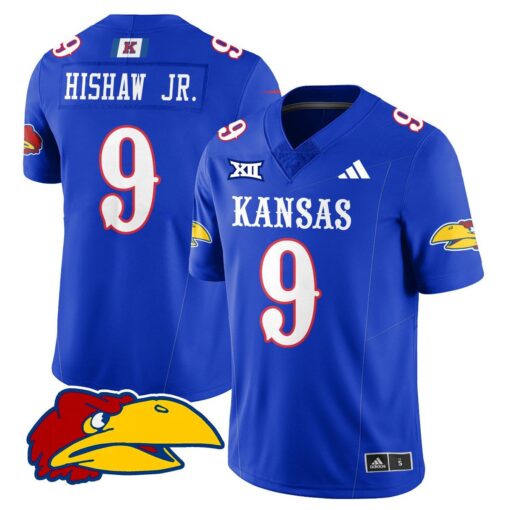 Daniel Hishaw Jr Jersey #9 Kansas Jayhawks Football 2025 Limited Stitched - Image 3