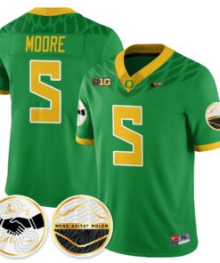 Dante Moore Jersey 5 Oregon Ducks 2025 Shoe Duck Stitched Green