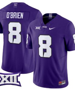 Davey O Brien Jersey 8 TCU Horned Frogs 2025 Vapor Limited Stitched Purple