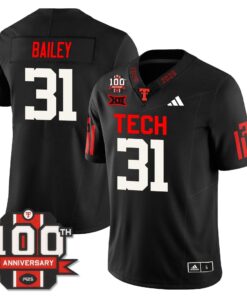 David Bailey Jersey #31 Texas Tech Football 100th Anniversary Stitched