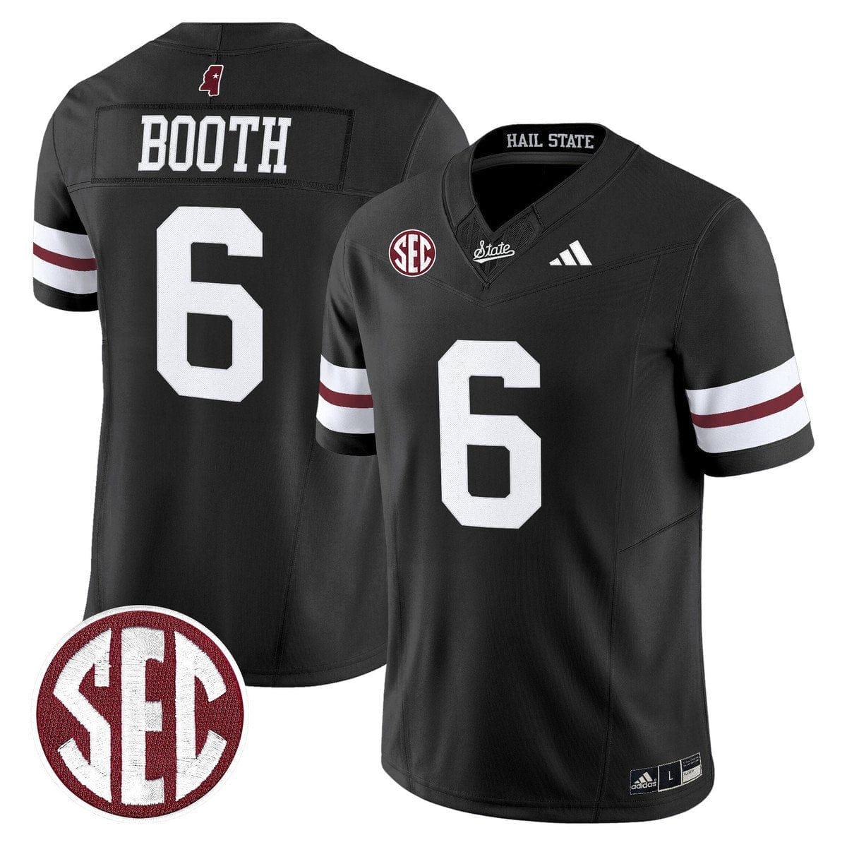 Davon Booth Jersey #6 Mississippi State Bulldogs Dark Mode Stitched 1 Davon Booth Jersey #6 Mississippi State Bulldogs Dark Mode Stitched