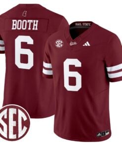 Davon Booth Jersey 6 Mississippi State Bulldogs Dark Mode Stitched Maroon