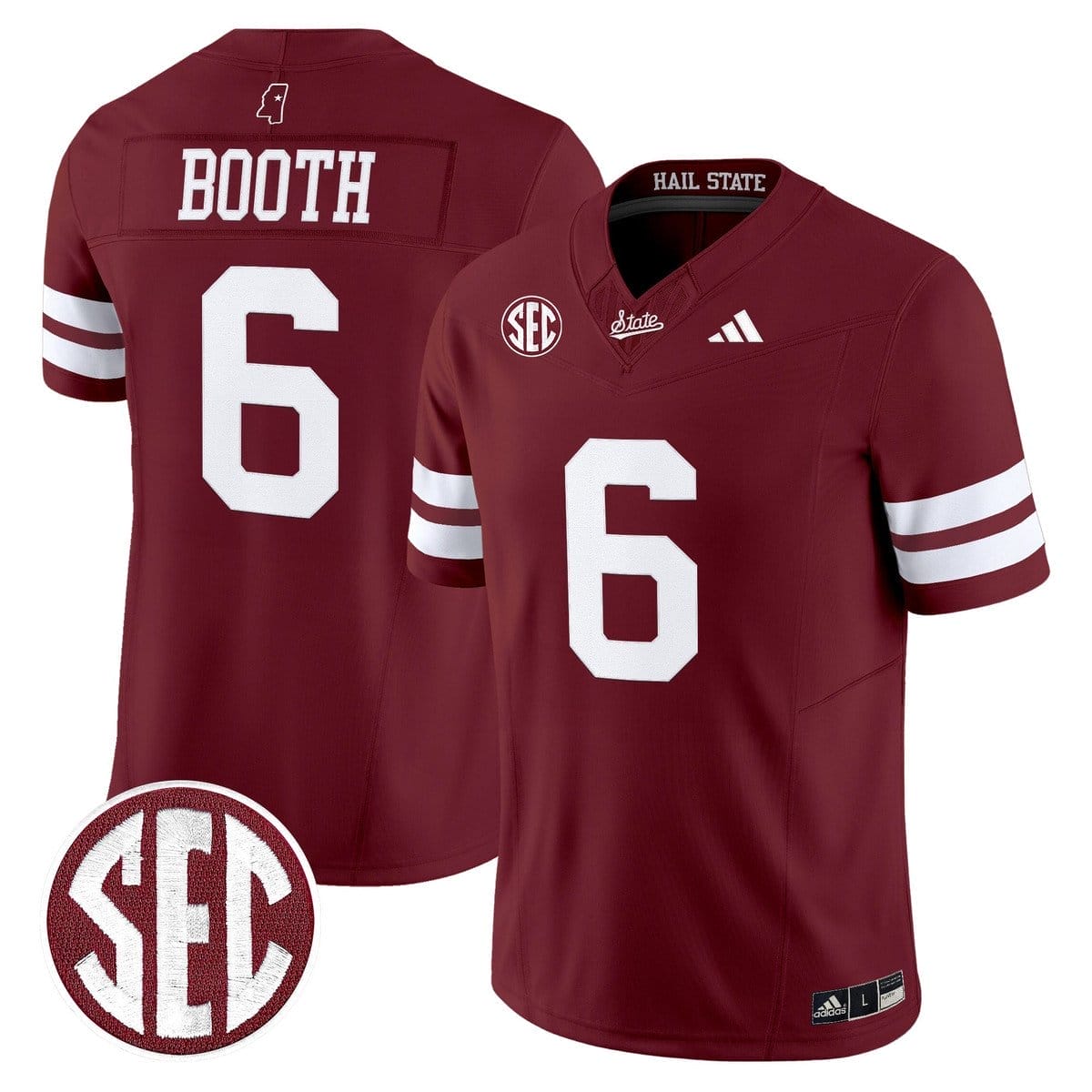 Davon Booth Jersey #6 Mississippi State Bulldogs Dark Mode Stitched 5 Davon Booth Jersey #6 Mississippi State Bulldogs Dark Mode Stitched - Image 5