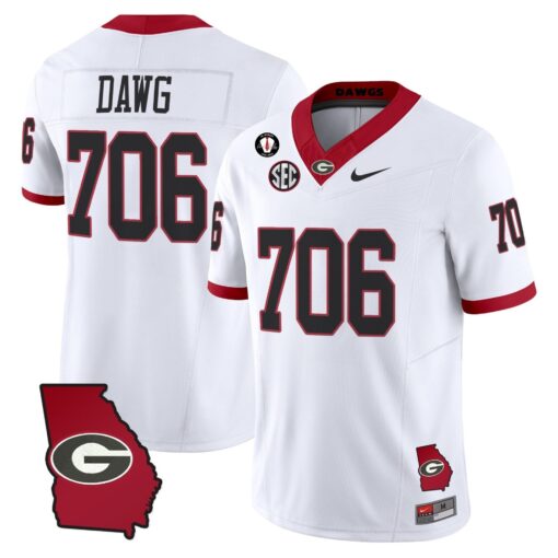 Dawg Jersey #706 Georgia Bulldogs 2025 Georgia Map, Vince Dooley Stitched - Image 2