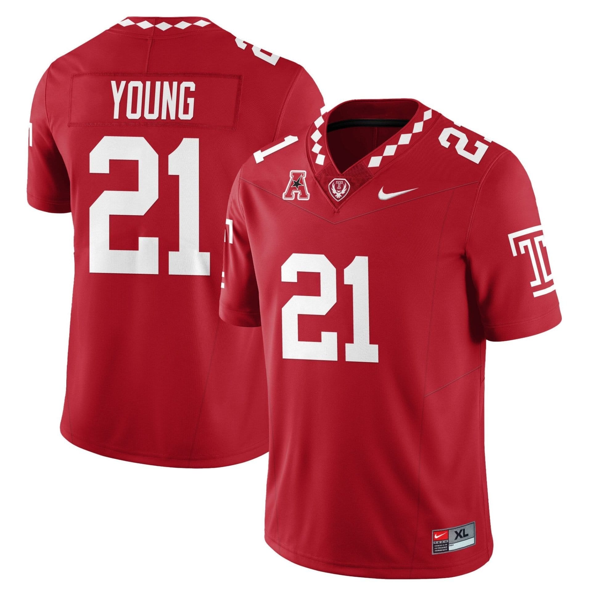 De'Carlos Young Jersey #21 Temple Football 2025 Vapor Limited Stitched 1 De'Carlos Young Jersey #21 Temple Football 2025 Vapor Limited Stitched