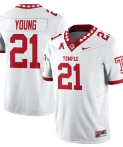 Alternative view of De'Carlos Young Jersey #21 Temple Football 2025 Vapor Limited Stitched