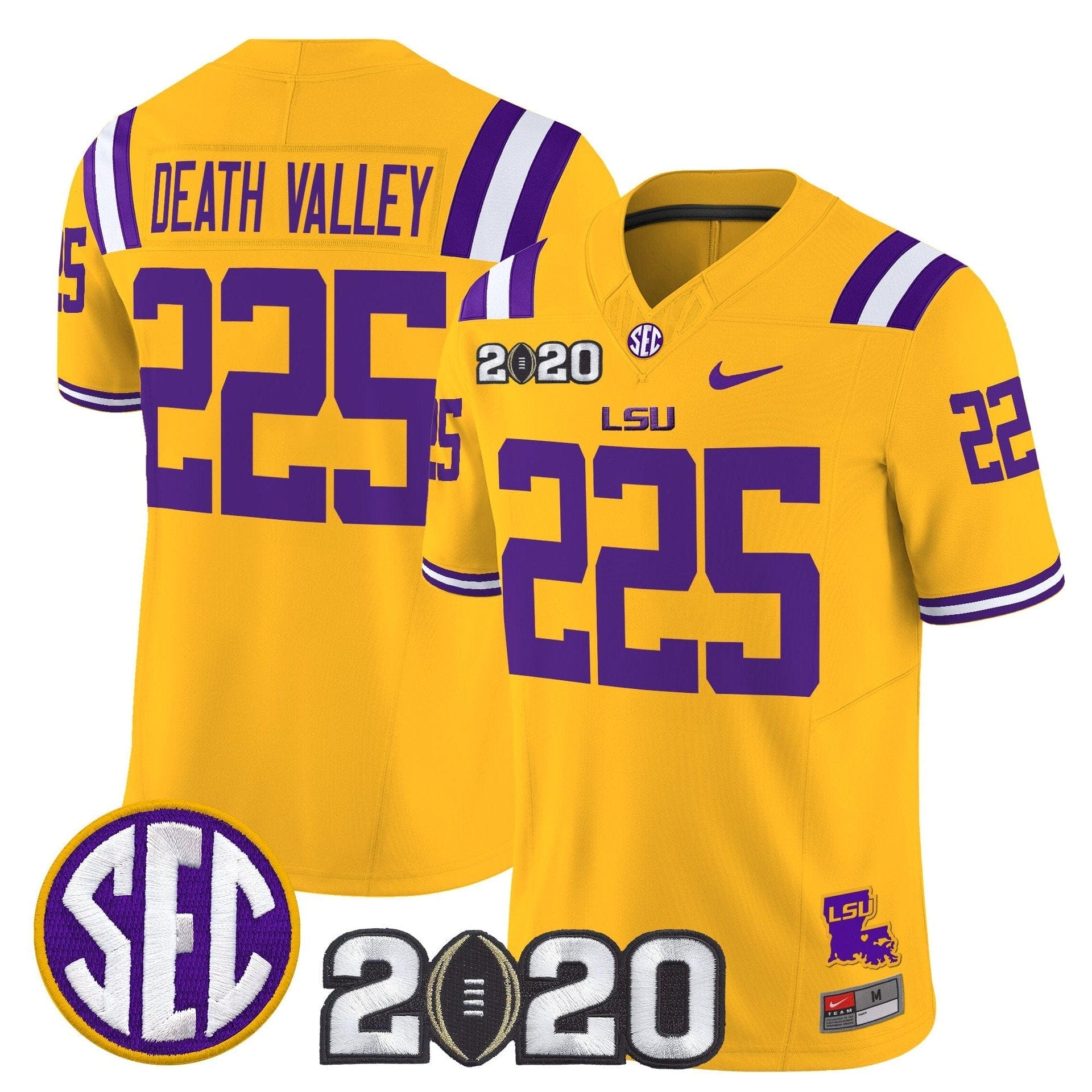 Death Valley Jersey #225 LSU Tigers 2020 National Champions Stitched 3 Death Valley Jersey #225 LSU Tigers 2020 National Champions Stitched - Image 3