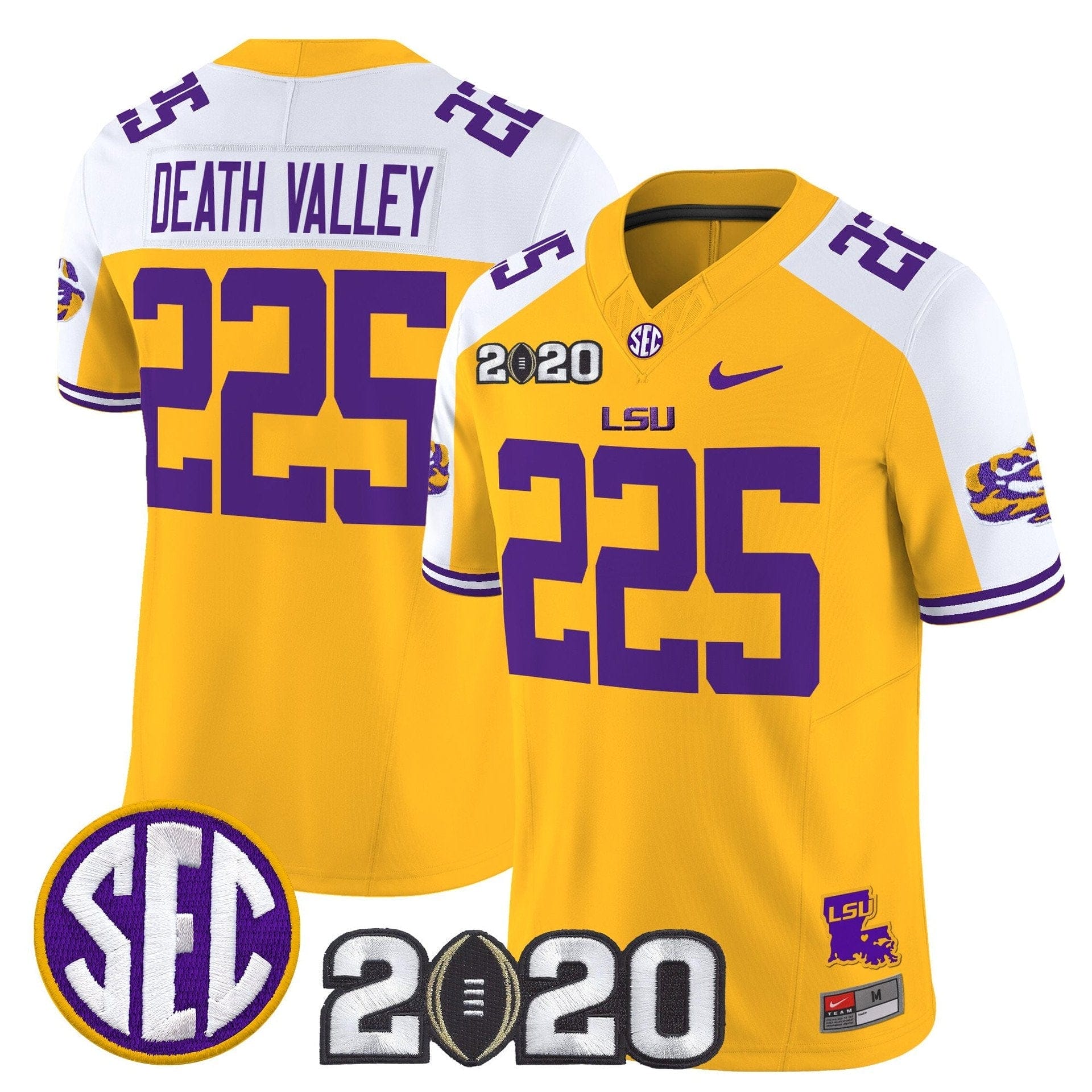 Death Valley Jersey #225 LSU Tigers 2020 National Champions Stitched 2 Death Valley Jersey #225 LSU Tigers 2020 National Champions Stitched - Image 2
