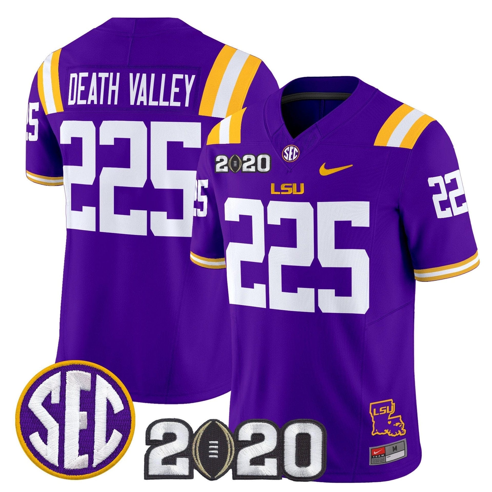 Death Valley Jersey #225 LSU Tigers 2020 National Champions Stitched 5 Death Valley Jersey #225 LSU Tigers 2020 National Champions Stitched - Image 5