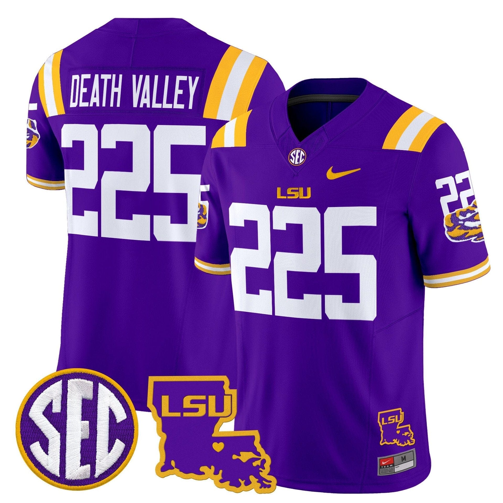 Death Valley Jersey #225 LSU Tigers 2025 Louisiana Patch Stitched 5 Death Valley Jersey #225 LSU Tigers 2025 Louisiana Patch Stitched - Image 5