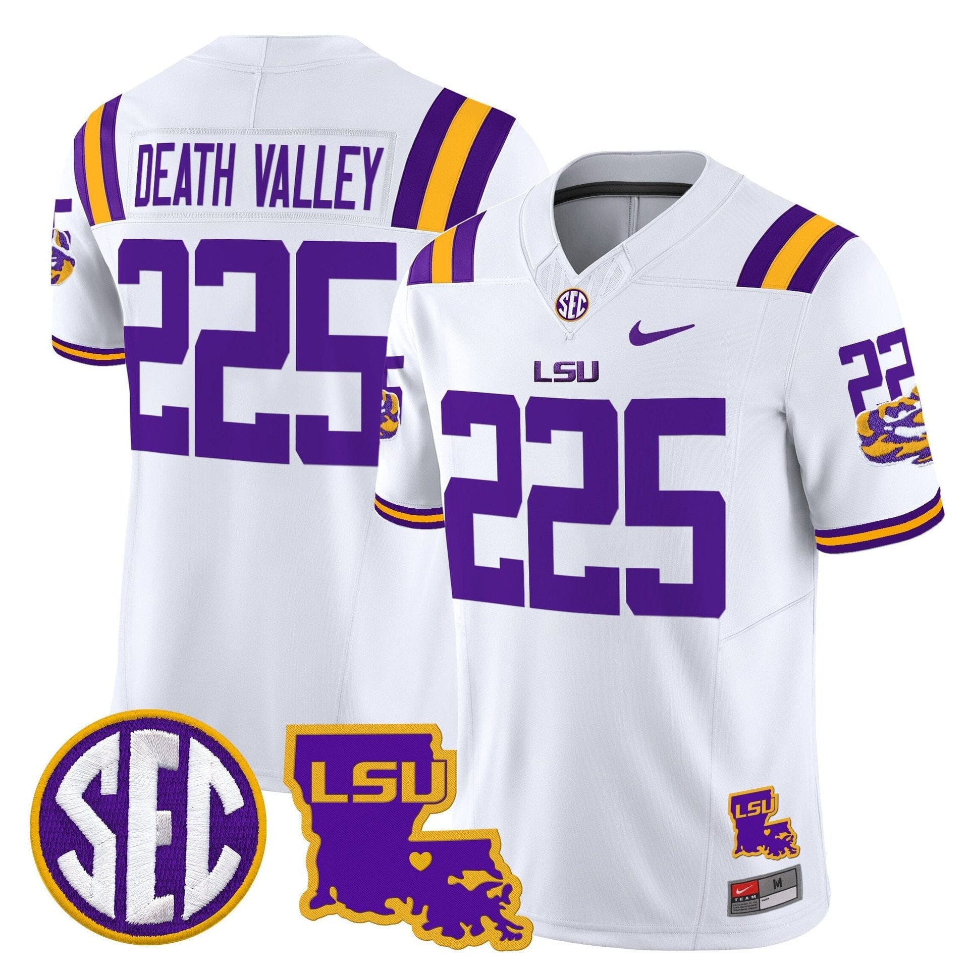 Death Valley Jersey #225 LSU Tigers 2025 Louisiana Patch Stitched 2 Death Valley Jersey #225 LSU Tigers 2025 Louisiana Patch Stitched - Image 2