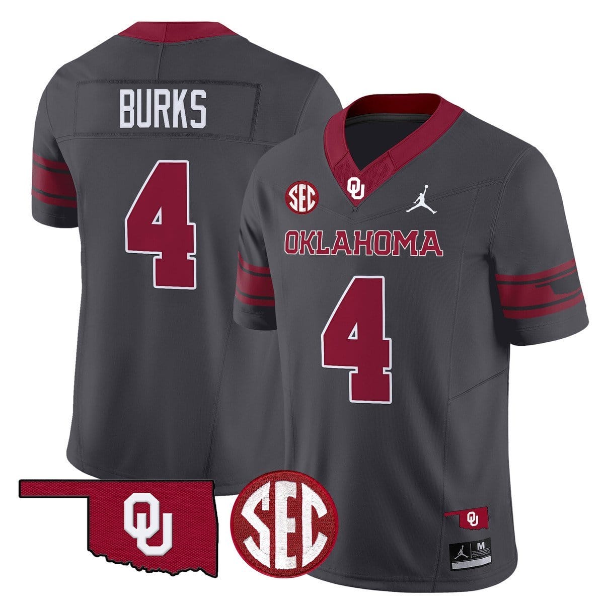 Deion Burks Jersey #4 Oklahoma Sooners 2025 Vapor Limited Stitched - Image 3