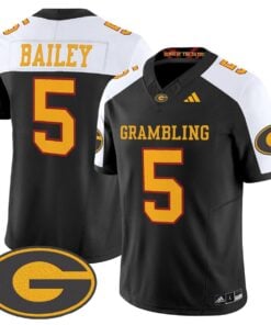 Deljay Bailey Jersey 5 Grambling Tigers 2025 Vapor Limited Stitched Black Alter