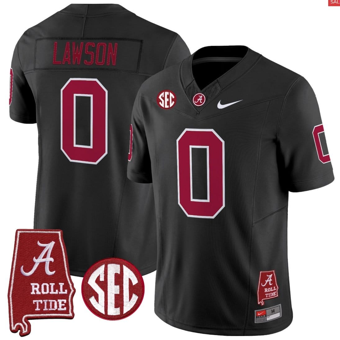 Deontae Lawson Jersey #0 Alabama Crimson Throwback Alabama Map Stitched
