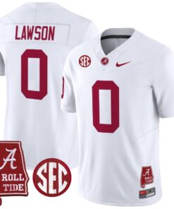 Deontae Lawson Jersey 0 Alabama Crimson Throwback Alabama Map Stitched White