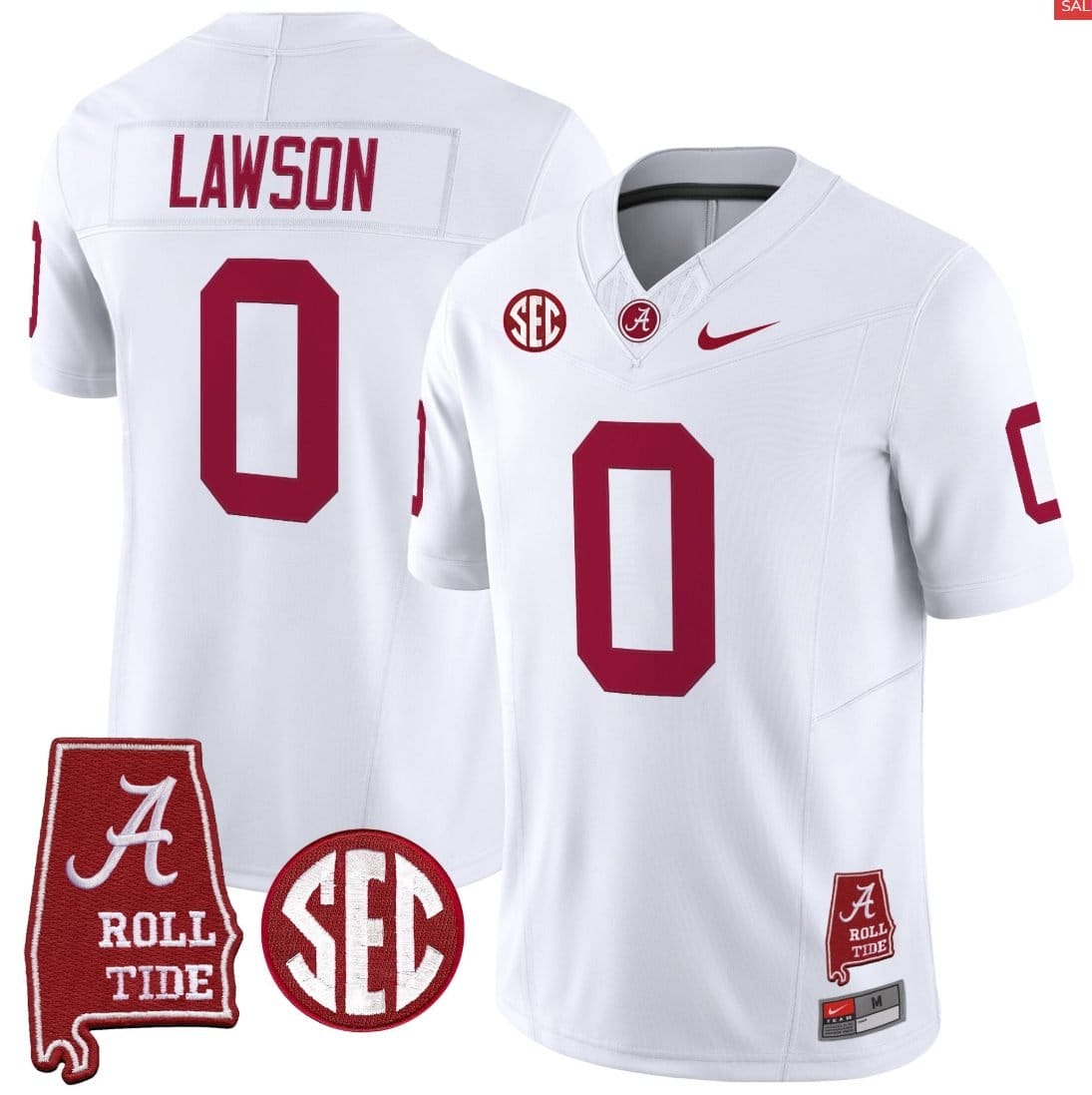 Deontae Lawson Jersey #0 Alabama Crimson Throwback Alabama Map Stitched - Image 2