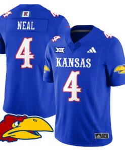 Devin Neal Jersey 4 Kansas Jayhawks Football 2025 Limited Stitched Royal
