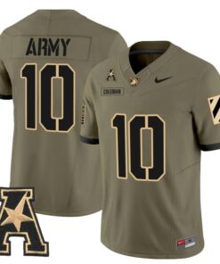 Dewayne Coleman Jersey 10 Army Black Knights 2025 Vapor Stitched Olive