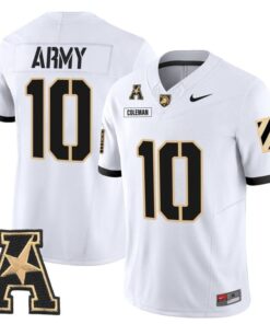 Dewayne Coleman Jersey 10 Army Black Knights 2025 Vapor Stitched White