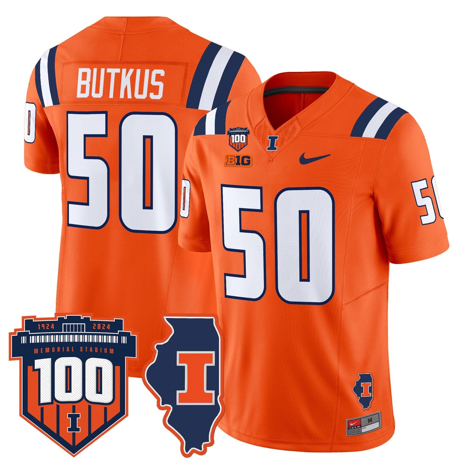 Dick Butkus Jersey #50 Illinois Fighting 100th Memorial Stadium - Image 5