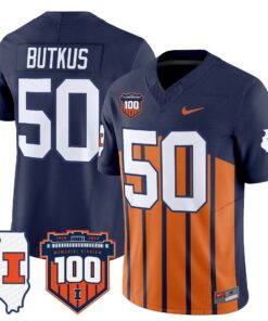 Dick Butkus Jersey 50 Illinois Fighting 100th Memorial Stadium Throwback