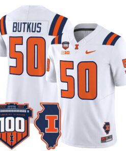 Alternative view of Dick Butkus Jersey #50 Illinois Fighting 100th Memorial Stadium