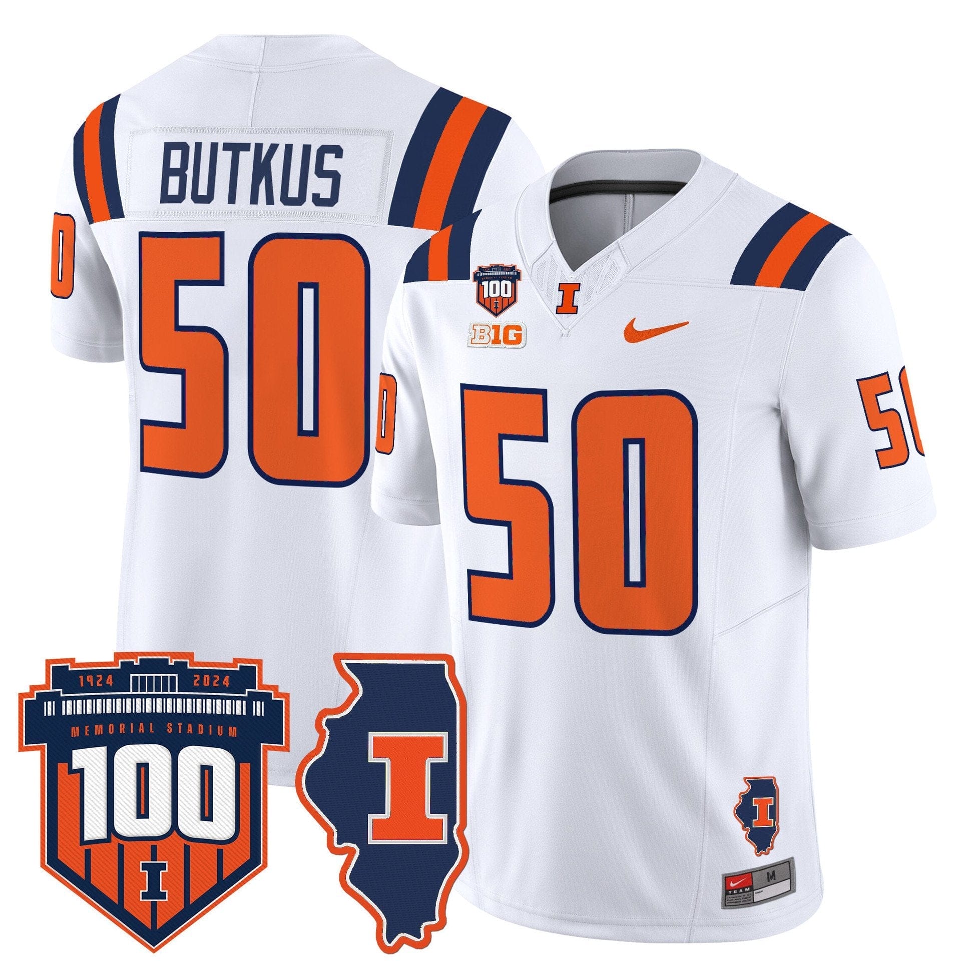 Dick Butkus Jersey #50 Illinois Fighting 100th Memorial Stadium - Image 2