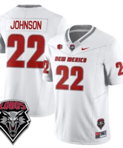 Dimitri Johnson Jersey 22 UNM Lobo Football 2025 Stitched White 33720a4a b983 4f35 b2c8 f7d76dabf7ee