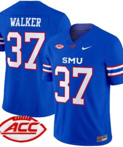 Doak Walker Jersey 37 SMU Mustangs 2025 Vapor Limited Stitched Blue