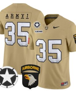 Doc Blanchard Jersey 35 Army Black Knights 2025 Screaming Eagles Stitched Tan