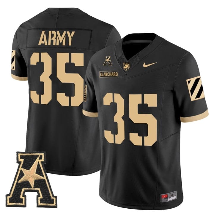 Doc Blanchard Jersey 35 Army Black Knights 2025 Vapor Stitched Black