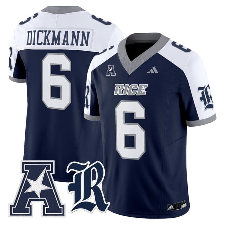 Drayden Dickmann Jersey #6 Rice Owls 2025 Vapor Limited Stitched 4 Drayden Dickmann Jersey #6 Rice Owls 2025 Vapor Limited Stitched - Image 4