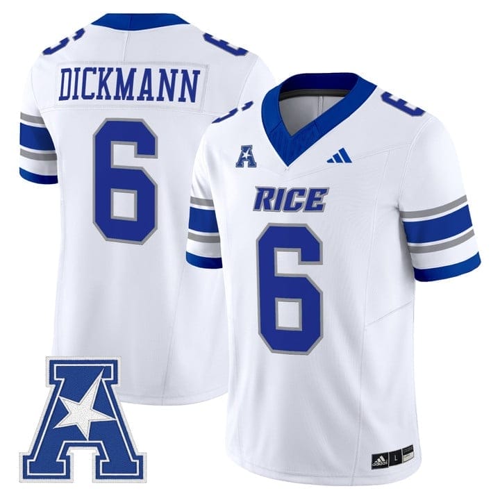 Drayden Dickmann Jersey #6 Rice Owls 2025 Vapor Limited Stitched 1 Drayden Dickmann Jersey #6 Rice Owls 2025 Vapor Limited Stitched
