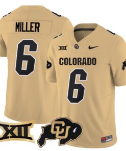 Drelon Miller Jersey 6 Colorado Buffaloes 2025 Limited Stitched Gold