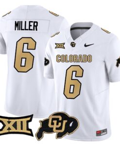 Drelon Miller Jersey 6 Colorado Buffaloes 2025 Limited Stitched White 0990f9e9 e8dd 4125 82d7 dd8d619feabd
