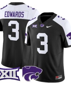 Dylan Edwards Jersey 3 Kansas State Wildcats 2025 Limited Stitched Black Alter
