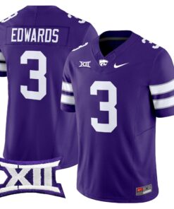 Dylan Edwards Jersey 3 Kansas State Wildcats 2025 Limited Stitched Purple