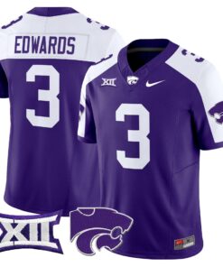 Dylan Edwards Jersey 3 Kansas State Wildcats 2025 Limited Stitched Purple Alter