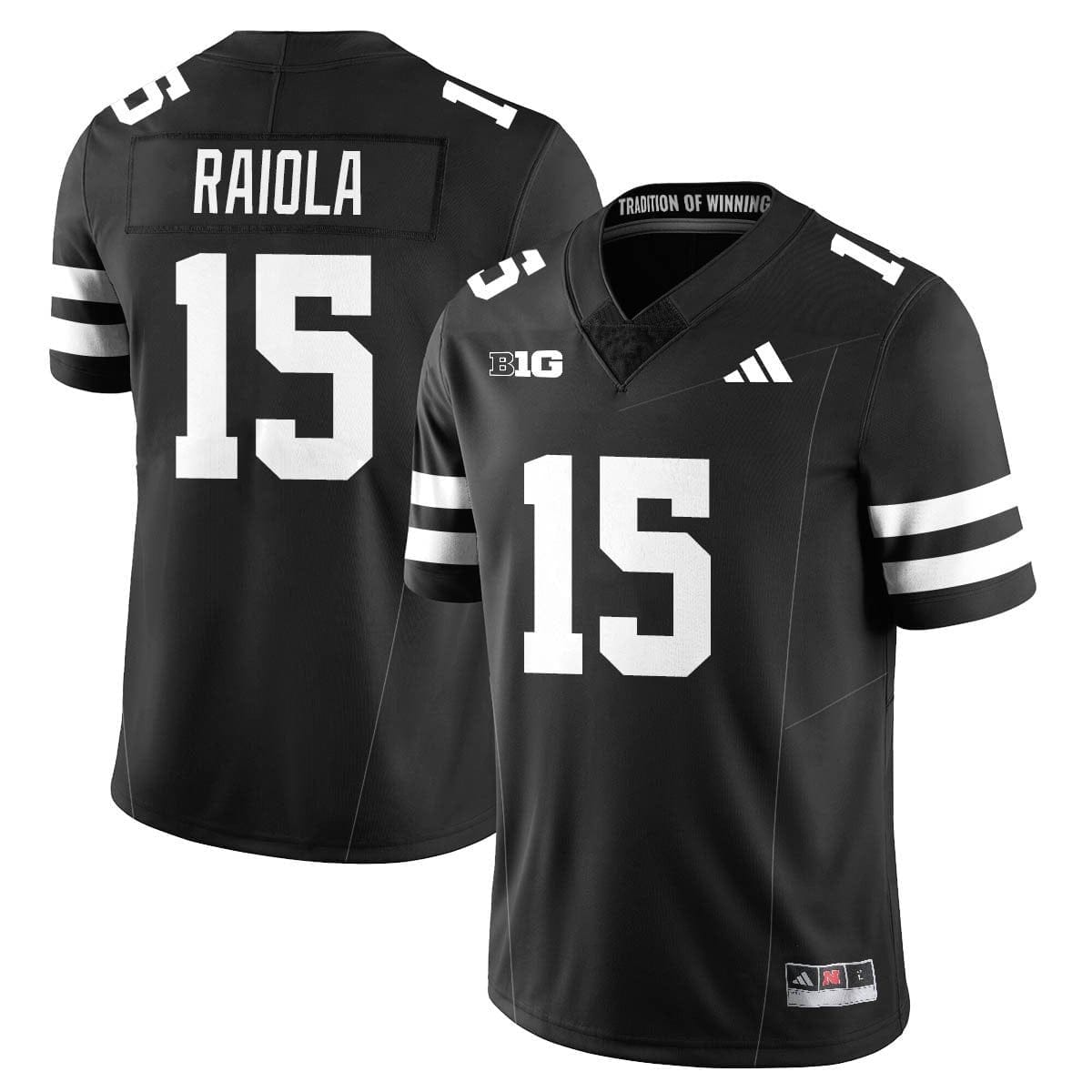 Dylan Raiola Jersey #15 Nebraska Football 2025 Blackout Stitched 1 Dylan Raiola Jersey #15 Nebraska Football 2025 Blackout Stitched
