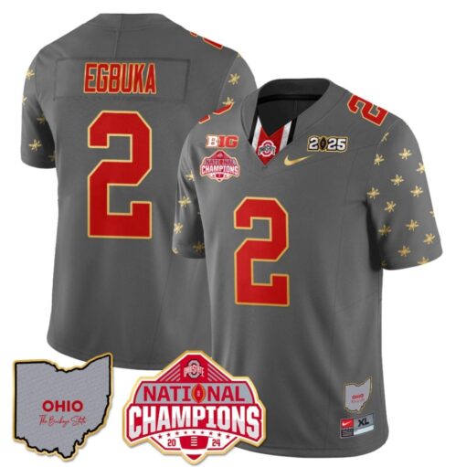Emeka Egbuka Jersey #2 Ohio State National Champions 2025 Patch - Image 3